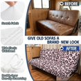 thumbnail image 3 of Chririnla Pink Leopard Print Easy Installation Stretchy RV Sofa Bed Cover Compatible with Travel Trailer, 2 Piece RV Jackknife Sofa Cushion Covers, 3 of 7
