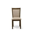 thumbnail image 4 of Modern 7Pc Dining Set - Round Pedestal Table & 6 Parsons Chairs - Light Tan Linen Fabric, 4 of 6