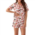 thumbnail image 1 of Pijama Navideño para Mujer con Solapa, Corta, Pantalones Cortos y Estampado de Papá . Papá M, 1 of 10