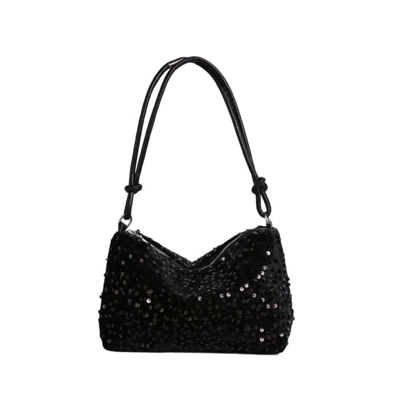 HXWCHs Elegant Shoulder Bag for Casual Evening Outings Featuring Diamante Detailing and Versatile Use One Size Black