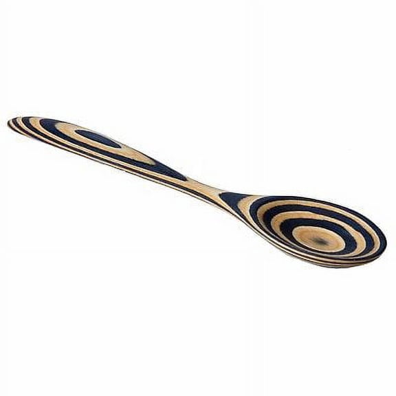 Island Bamboo 8" Blue Pakkawood Small Wooden Soup / Cooking Spoon
