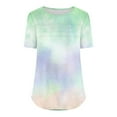 thumbnail image 5 of Jalioing Women's Short Sleeve Tunic Tops Casual Crew Neck Loose Blouses Colorful Summer Trendy Tops Clothes, 5 of 5