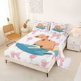 thumbnail image 2 of Erosebridal Funny Capybara Full Size Sheets,Blue Aircraft Airplane Bed Sheets For Capybara Lovers 4pcs, 2 of 6