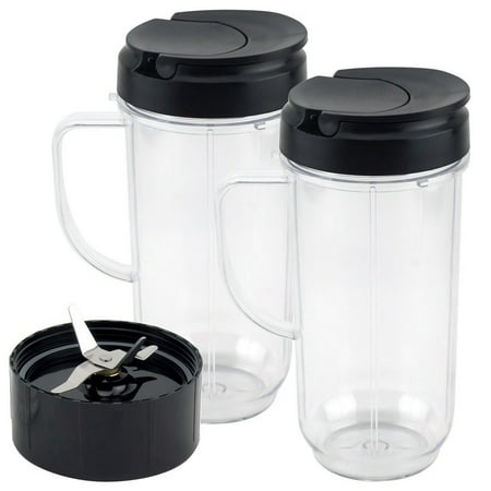 

22 Oz Tall Cup with Flip Top To-Go Lid and Cross Blade Replacement for 250W MB1001 Blenders