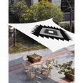 thumbnail image 3 of Sun Shade Sail 12x16Ft Boho Black Grey and White Geometric Moroccan Rustic Farmhouse Uv Block Sunshade Canopy Outdoor Shade Cover Rectangle Shade Cloth For Patio Garden Yard Deck Pergola, 3 of 6