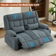 thumbnail image 4 of Sesslife Recliner Loveseat, Double Manual Recliner Chair with 2 Cup Holders and Side Pockets, Modern Loveseat Recliner Couch Reclining Loveseat for Living Room, 600lbs Weight Capacity, Blue, 4 of 14