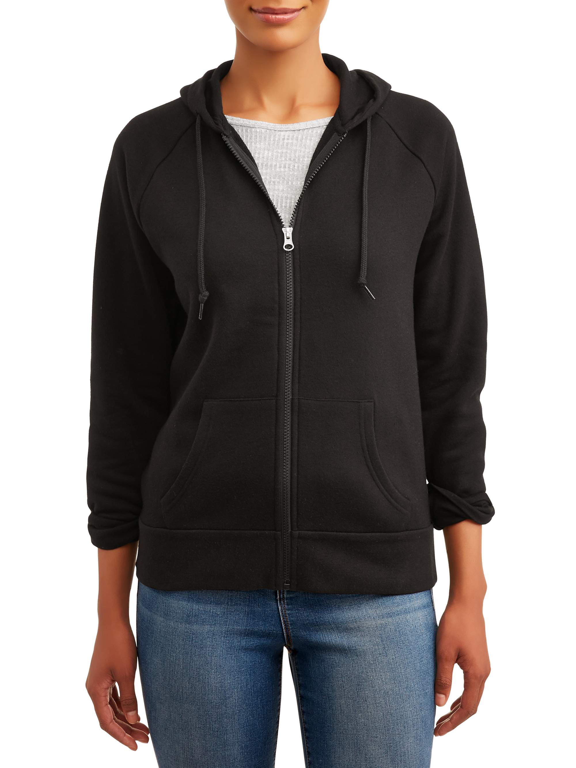 Time and Tru Women's Zip Up Hoodie Sweatshirt - Walmart.com