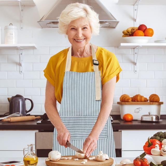 Aparatos de cocina, accesorios de cocina, utensilios de cocina, delantales de rayas, delantales ajustables con bolsillos, delantal de chef de lino para mujer y hombre, delantal de lona.