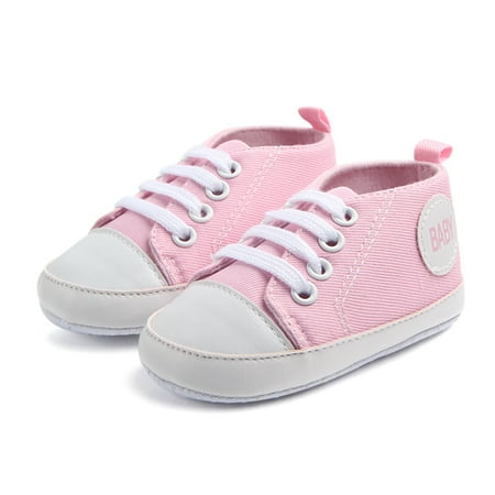 

Baby Boys Girls Canvas Shoes Casual Non-Slip Tie-Up High Top Sneakers