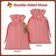 thumbnail image 2 of Naloa Red And White Stripes Drawstring Christmas Bags, 3D Xmas Gift Bags, Christmas Wrapping Bags, Xmas Goodie Bags, Treat Pouch Bags, Party Favor Bags-Medium, 2 of 9