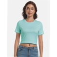 thumbnail image 3 of Women's Basic Teen Tee Workout Crewneck Short Sleeve Slim Fitted Casual Crop Top, 3 of 6