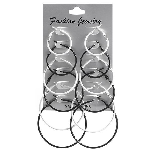 Color Tamaño Círculo 6 Pares Juego de Pendientes Anillo de Oreja Personalidad de Moda Punk Rock Pendientes Retro Material de Calidad Estética Retro