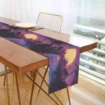 Yayeee Table Runner 70 inches Long Home Kitchen Dinning Party Decoration, Blue Neon Road