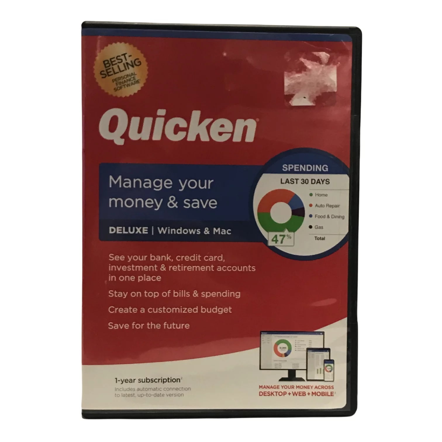 Quicken Deluxe Personal Finance 1Year Subscription (Windows/Mac