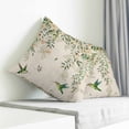 thumbnail image 3 of Watercolor Floral Pillow Covers 26x26 Inch Decorative Throw Pillow Cover, Spring Flowers Birds Plants Country Beige Sofa Pillowcases Accent Cushion Case Home Decor Bedroom Living Room, 3 of 6
