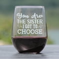 thumbnail image 2 of Hand Engraved Stemless Wine Glass 17oz, Etched Gift, Custom Sister Personalized Tumbler, 2 of 4