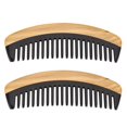 thumbnail image 1 of 2X Peine - Peine de Desenredo de Madera de Dientes Anchos para Cabello Rizado, 1 of 8