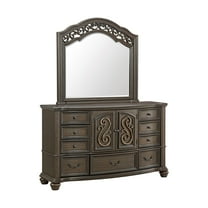 Picket House Furnishings Rosalinda Dresser and Mirror Set in Mahogany