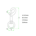 thumbnail image 1 of Mosquetones con junta giratoria para collar de perro con mosquetón de acero Uso con Dog leash Mosquetón con cabeza giratoria LingWen 8390612716997, 1 of 1