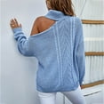 thumbnail image 5 of Babysbule Plus Size Womens Sweaters New Arrivals Fashion Women Solid Long Sleeve Pullove Turtleneck-Neck Casual Sweater Tops Clearance Women's Fashion, 5 of 6