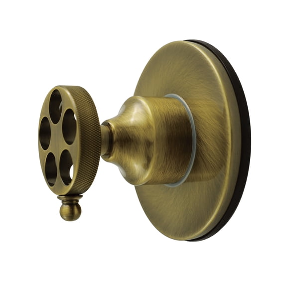 Kingston Brass KS4033RKZ Wendell Single-Handle Six-Way Diverter Valve with Knurled Handle and Round Trim Kit in Antique Brass