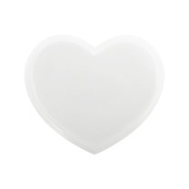 Unique Bargains 1 Pc Heart-shaped Makeup Mirror for Vacation Travel White Plastic Glass