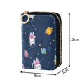 thumbnail image 4 of PU Leather Zipper Card Case Credit Card Holder Small Wallets Cats in Space Suits, 4 of 7