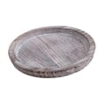thumbnail image 4 of Bandeja de madera para servir, plato redondo de postre, centro de mesa, bandeja decorativa redonda Blanco lavado con agua, 4 of 9