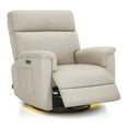 thumbnail image 3 of MCombo 23.3'' Wide Seat Power Swivel Glider Recliner Chair with Adjustable Headrest, Nightlight for Nursery Living Room Bedroom, Fabric (Beige), 3 of 10