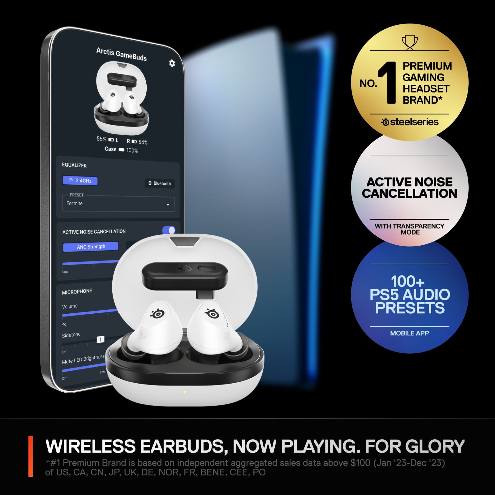 SteelSeries Arctis GameBuds™— Wireless Gaming Earbuds — 2.4