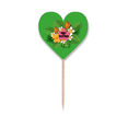 thumbnail image 1 of Hortensia tropical Etiqueta del corazón de la bandera del palillo de dientes, 1 of 3