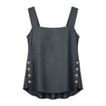 thumbnail image 5 of Qulqfy Cotton Linen Women's Blouses Solid Boat Neck Sleeveless Casual Loose Hollow Out Trendy Spring Summer Tops for Women 2026 L, 5 of 9