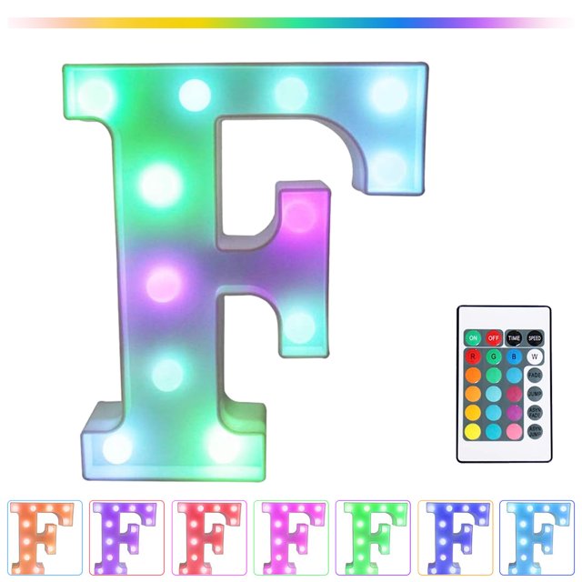 Colorful LED Marquee Letter Lights With Remote ?Party Bar Letters With Lights Decorations For The Home - Multicolor