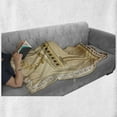 thumbnail image 6 of Retro Soft Flannel Fleece Throw Blanket, Antique Building Roman Olive Branch and Greek Architecture Motif, Cozy Plush for Indoor and Outdoor Use, 60" x 80", Pale Brown and Coffee, by Ambesonne, 6 of 6