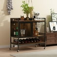 thumbnail image 1 of BENOSS Armoire à Vin à 3 Niveaux avec Porte-Gobelets et Rangement Ventilé, Gris, 1 of 6