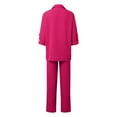 thumbnail image 4 of Soiling Trendy Lapel Collar Slim Fit Sweater Women Wear Casual Pullover Knitted Pants Striped Two Piece Sets Chest High Insulated Snow Bib Overalls Clam Snow Pants Formal Pants Women Petite Elegant, 4 of 4