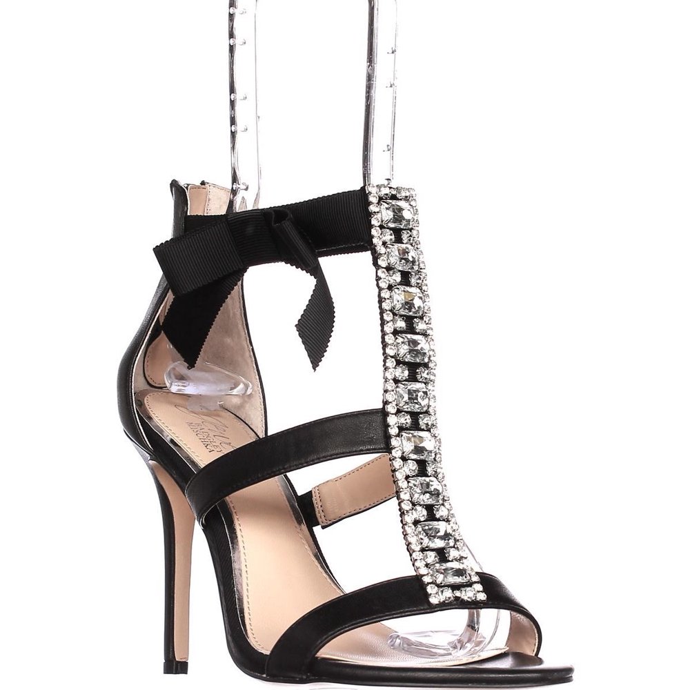 badgley mischka black evening shoes