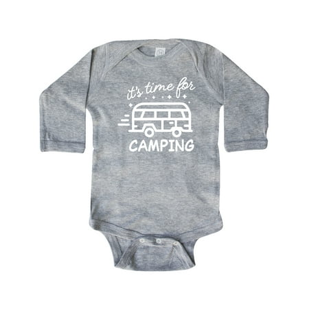 

Inktastic It s Time For Camping with Camper Gift Baby Boy or Baby Girl Long Sleeve Bodysuit