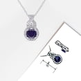 thumbnail image 4 of Everly Women's Created Blue and White Sapphire Sterling Silver Teardrop Halo Pendant with Chain, 4 of 9
