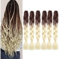 thumbnail image 1 of 6 Piezas Trenzas para Trenzas Africanas 24 Pulgada (Marrón Rubio)Trenzas Jumbo Trenzas Trenzas de pelo sintético Ombre Pelo Trenza Jumbo Trenzas sintéticas Trenzas, 1 of 5