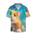 thumbnail image 4 of Uemuo Cloud Cute Hamster Pattern Cotton Linen Short Sleeve Shirts,Casual Lightweight Button Down Shirts,Vacation Beach Summer Tops-4X-Large, 4 of 7