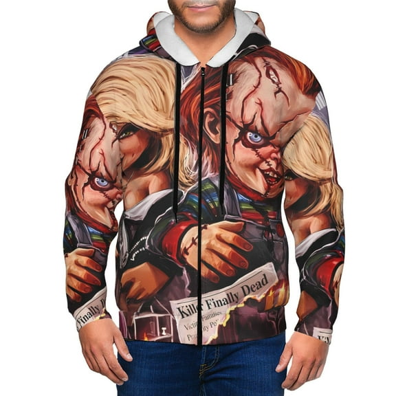 Saiise Chucky Bh Mens Zip Up Hoodie Long Sleeve Full-zip Hooded Sweatshirt Pullover With Kangaroo Pocket S-3XL