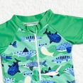 thumbnail image 4 of JUMEYU Toddler Boys Bathing Suit Raglan Rash Guard and Swim Trunks UPF 50+ Outfit Set Infant to Little Kid 6 12 Months (Green,6-12 Months), 4 of 4