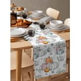 thumbnail image 6 of Thanksgiving Table Runner 120 Inches Long for Dining Table Decor,Orange Blue Pumpkin Autumn Fall Leaf Burlap Linen Farmhouse Table Runner Coffee Table Runners Dresser Scarf for Kitchen Party Holiday, 6 of 8