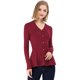thumbnail image 1 of Top De Peplum De Punto Jersey Allegra K Manga Larga Cuello En V Para Mujer Borgoña 3XL, 1 of 6