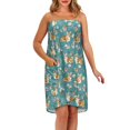 thumbnail image 2 of Yuyamidu Corgi Dog Shower Wrap for Women Floral Bath Wrap with Pocket Cozy Bath Body Towel Wrap Breathable Bath Towels Blue Knee Length Spa Shower Wrap Robe Size XL, 2 of 7