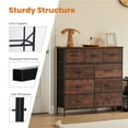 thumbnail image 5 of GIANNA 9 Drawers Dresser, Fabric Drawer Cabinet for Home Office, Rustic Brown, 5 of 6