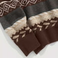 thumbnail image 5 of EchfiProm Pullover Women Sweaters Graphic Brown Solf New Arrivals Crew Neck Long Sleeve Fair Isle Sweater Top, 5 of 7