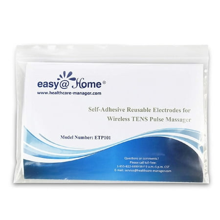 Easy@home 10 Re-useable Wireless TENS & EMS Self-Adhesive Electrode Pads, FDA Cleared for Over The Counter(OTC) Use, Compatible with Easy@Home EHE016 Wireless