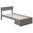 thumbnail image 4 of AFI Boston Solid Wood Twin Size Modern Bed with Foot Drawer in Gray, 4 of 6
